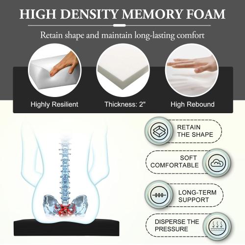 Outdoor Chair Cushions for Patio Furniture - Patio Chair Cushions Set of 2 - Water Resistant Round Corner Outdoor Seat Cushions 17X16X2, Black