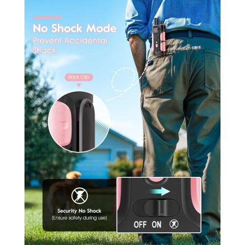 SLOPEHILL Dog Shock Collar - 4200FT Dog Training Collar with Remote,IPX8 Waterproof E-Collar with Beep,Vibration,Shock,Flash Light,No Shock Mode,Shock Collar for Small Medium Large Dog 8-140lbs,Pink