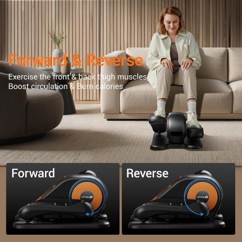 Under Desk Elliptical Machine, Electric Leg Exerciser for Seniors, Quiet & Portable Electric Seated Eclipse Exercise Training Machine with Remote, 12 Speeds & Mute Function, Manual & Auto Mode