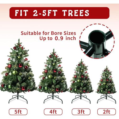 MNKXL 16 Inch Metal Christmas Tree Stand for 4 to 10ft Christmas Trees, Heavy Duty Folding Christmas Tree Stand, Universal Artificial Christmas Tree Stand Replacement