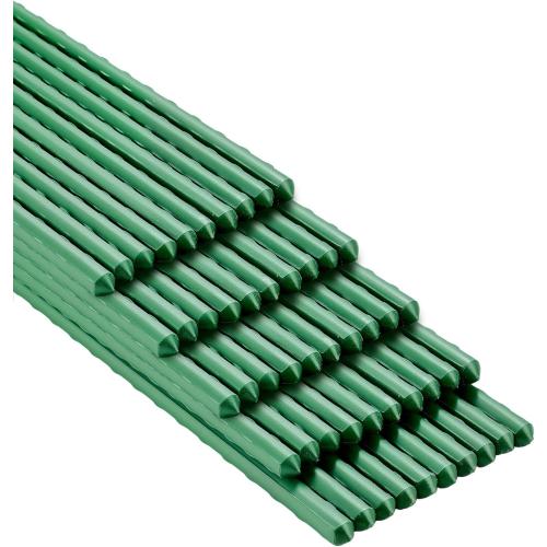 Garden Plant Stakes 58inch (Approx 5FT) 50 Pack Tomato Stakes, Sturdy Tomato Stakes Plastic Coated Metal Plant Supports Plant Support Sticks for Gardening (5FT-50 Pack)