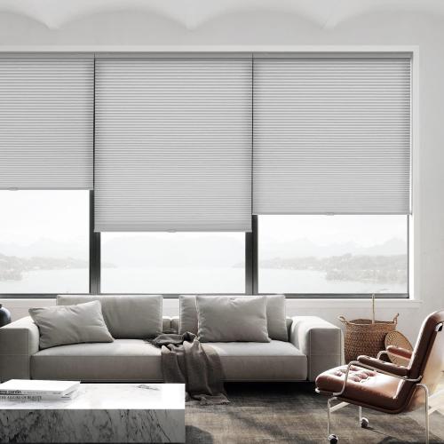 LazBlinds Cordless Cellular Shades, Light Filtering Honeycomb Shades for Home, Thermal Insulation Noise Reduction Blinds for Windows, 20'' W x 48'' H, Grey