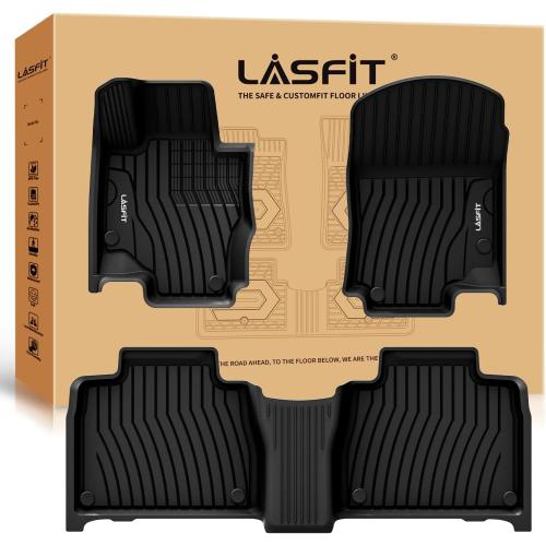 LASFIT Floor Mats for Mercedes Benz GLE SUV 2020-2026 350/450 / 450e / 580/53 AMG / 63 AMG S (Not Fit for Coupe), All Weather TPE Floor Liners Custom Fit GLE Car Mats, 1st & 2nd Row Set, Black