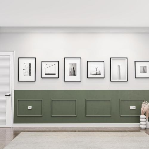 Premade Wall Molding Kit, Ready to Assemble Wainscoting Panels, Installed with Glue, Pre-Cut Molding Trim for Interrior Wall, DIY, (4 Frames, NOT Peel and Stick)