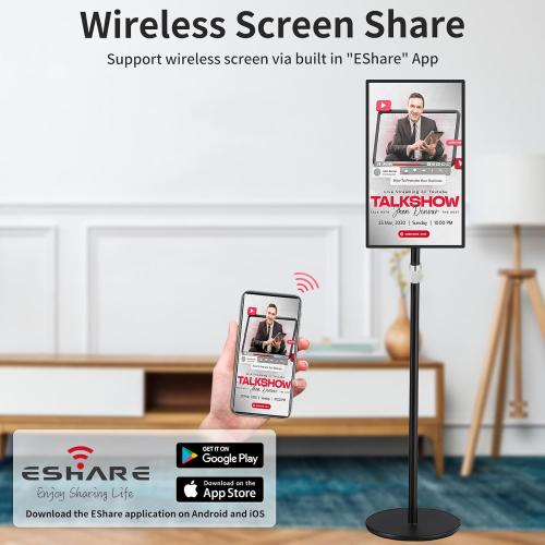 15.6 Digital Signage Display 10000 mAh Capacitive Touch Screen Advertising Display with Wireless Screen Mirroring, All in One LCD Screen HDMI-in with Android 11(2 32GB)