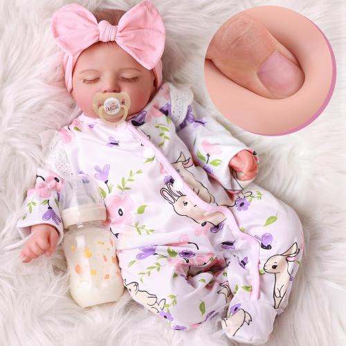 BABESIDE Lifelike Reborn Baby Dolls Girl with Poseable Body, Realistic Real Life Baby Dolls with Accessories for 3  Year Old Girls Gifts, Pretend Play, Collection, 20 inches