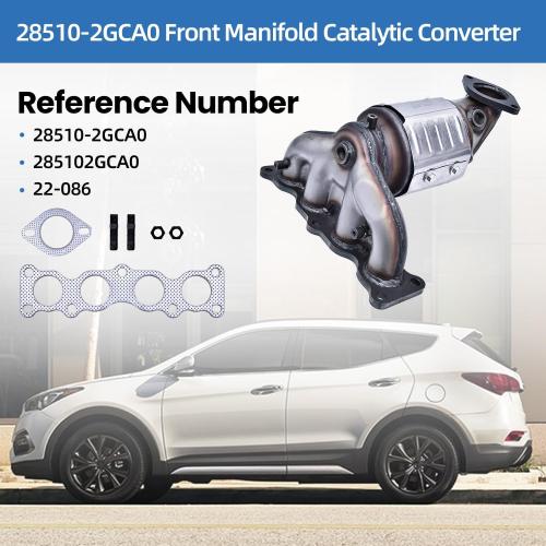 28510-2GCA0 Front Manifold Catalytic Converter Fits for 2017-2018 Hyundai Santa Fe Sport 2.4L Base/Luxury/Premium/SE, Front Catalytic Converter Replace 28510-2GCA0, 285102GCA0, 22-086