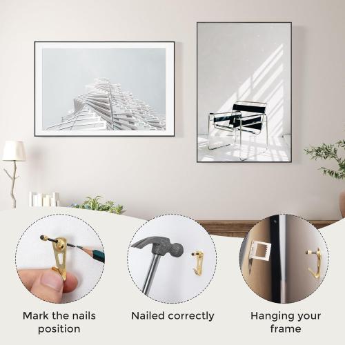 27x40 Metal Picture Frame with 24x36 Mat, Brushed Aluminum Finish, Tempered Glass Front, and Attached Hanging Hardware - Versatile Wall Display Frames for Vertical or Horizontal Orientation(Black,