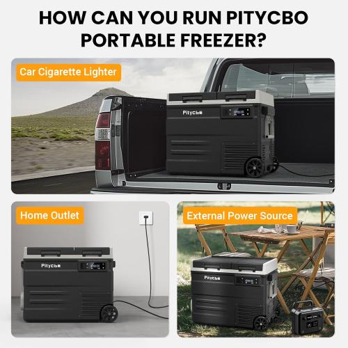 Car Refrigerator 12v Portable Fridge for Car, Auto 53 Quart Dual Zone Freezer Compressor Cooler, -4℉—68℉ 12/24V DC 100~240 Volt AC for Truck, Camping, Travel, Vehicles, RV