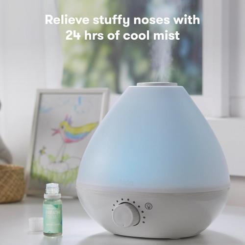 Frida Baby 3-in-1 Cool Mist Humidifier for Baby with Diffuser   Nightlight, Allergy Relief Baby Humidifier for Bedroom, Nursery   Large Rooms, Quiet, Auto Shut Off, Runs  24hrs