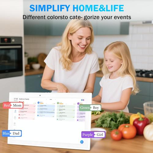 Digital calendar, 15.6 Inch Wifi Digital Calendar Chore Chart, 1920 * 1080P Full HD Touch screen Display for Family Meal Planner,Schedules, Photos, and Family Organization (15.6 inch)