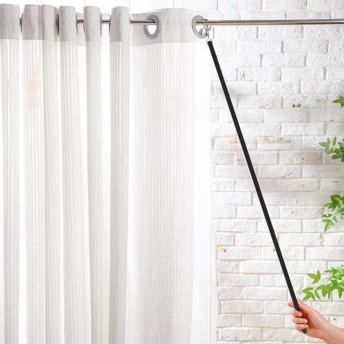 Shimeyao 10 Pack Acrylic Curtain Pull Wands Drapery Pull Rod Versatile Fiberglass Blinds Wand Kits with Rings and Hooks for Opening Closing Curtains Homes Offices Window Opener(white 46 Inch)