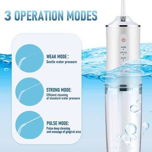 Electric Water Flosser Cordless for Teeth 3 Modes 4 Jet Tips Cleaning and Flossing Water Dental Portable Floss Irrigator Oral Water Flossed Rechargeable Tonsil Stone Travel Adults