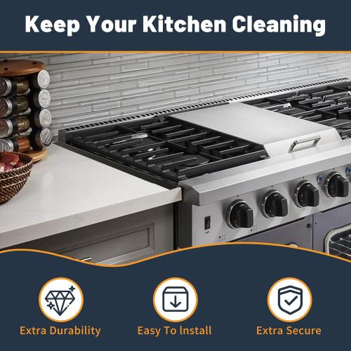 Stove Gap Covers Stainless Steel, Adjustable 13.8-27.5 In(2 Pack), Heat Resistant, Gas Stove Side Gap Protector (Matte Black)