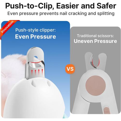 Potaroma Cat Nail Clipper with Adjustable 3-Size Trimming Hole & Hidden Nail File | Safe Toenail Trimmer for Kittens & Indoor Cats | Anti-Splash Claw Cutter for Grooming