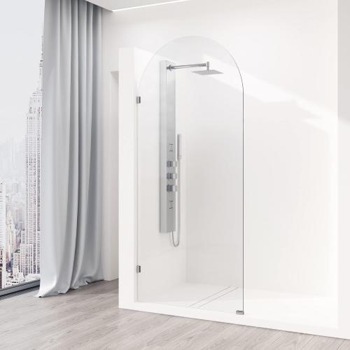 VIGO 34 W x 78 H Arden Frameless Fixed Shower Screen with Clear Tempered Glass, Door Handle and Stainless Steel Hardware in Stainless Steel-VG6094STCL3478