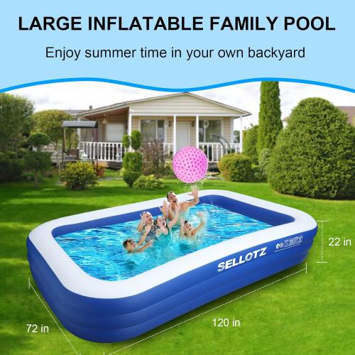 Inflatable Pool for Kids and Adults, Large Oversized Thickened Family Swimming Pool for Toddlers, Outdoor, Garden, Backyard, Summer Water Party