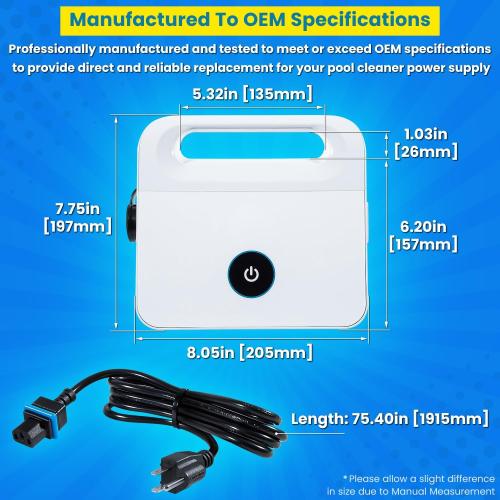 99956034 Power Supply for Dolphin Active 10,Solo,Cayman,Echo,Encore,Escape,E10,E20,Premium 10/20,S50,S100,Saturn,T15,Prowler 910 Robotic Pool Cleaner 99956034US-ASSY with 5898412LF Power Cord