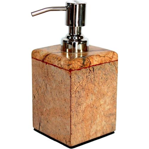 Bathroom Accessory Set Made from Natural Brown/Sand Stone - Bath Accessories Set of 3 Includes Soap Dispenser, Utility and Soap Dish