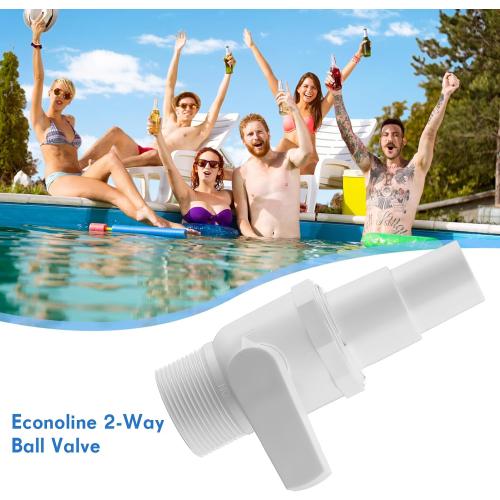 4 Pcs 2 Way Ball Valve Compatible with Hayward SP0729 and Replacement Universal Combo Hose Adapter Compatible with Hayward SPX1091Z7 or SPX1091Z4 for Ground Pool Pump Skimmer