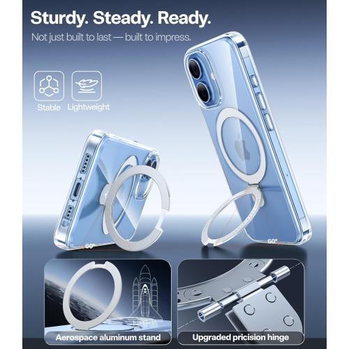 TORRAS Ostand Magnetic for iPhone 17 Case Clear, Fit for MagSafe, 3X Military Drop Protection, Camera Control, Slim Phone Case for iPhone 17 with Kickstand, Soft Edge, Anti Yellowing Cover 6.3, Clear