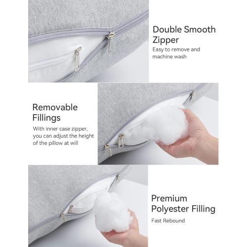 Momcozy U Shaped Pregnancy Pillows with Cotton Removable Cover, 57 Inch Full Body Pillow Maternity Support, Must Have for Pregnant Women, Hatha Grey
