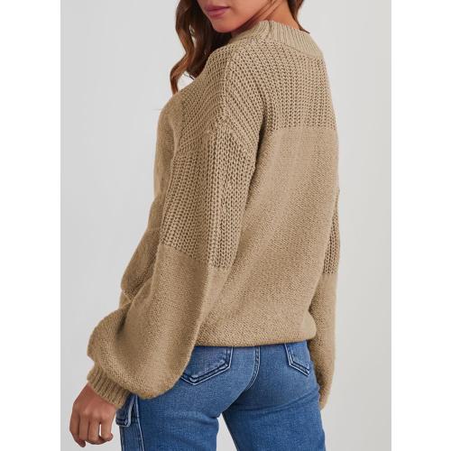 Size S Dokotoo Women's Casual Long Sleeve Sweaters Loose Crewneck Knit Solid Pullover Sweater Jumper Tops