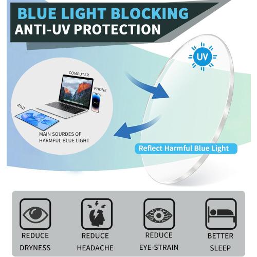 3 Pack Reading Glasses 1.5 Men Blue Light Blocking, Readers Men with Spring Hinge Reduce Eyestrain/UV/Dryness, Mens Reading Glasses 1.5