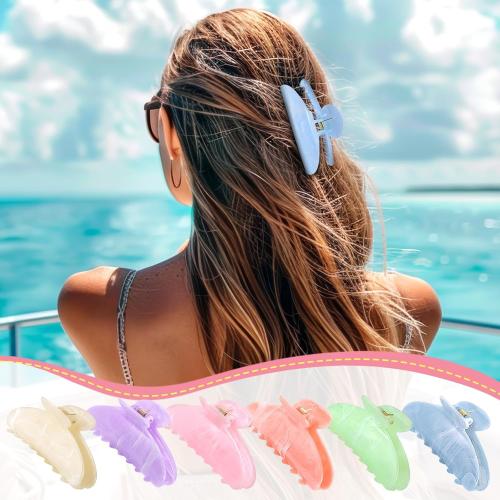 8 Pcs Acrylic Hair Claw Clips Cute Large Non-Slip Acetate Claw Clips Bulk for Thick Thin Hair, Pastel Color French Barrettes Accessories for Women Girls Home Out Headpiece