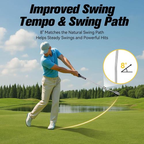 PodiuMax Golf Swing Trainer, Golf Grip Trainer for Tempo & Path, 2 Weights for Iron & Wood Hitting Chipping, Non-Slip Right Hand Ergonomic Swing Training Aid Golfers & Men & Beginners