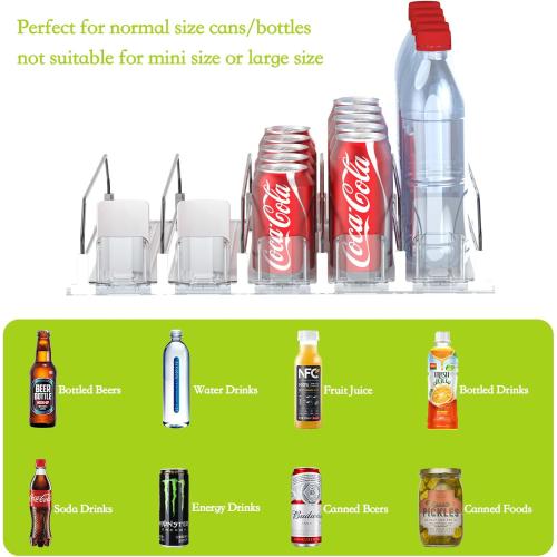 Drink Organizer for Fridge,Self Pushing Fridge Drink Organizer,Automatic Drink Dispenser for Fridge-Holds up to 25 Cans