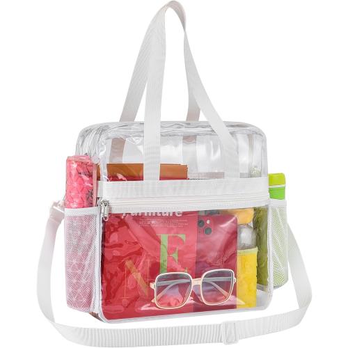 Paxiland Clear Bag for Stadium Events 12x6x12, Clear Tote Bag with Reinforced Strap, Transparent Bag for Sports Concert