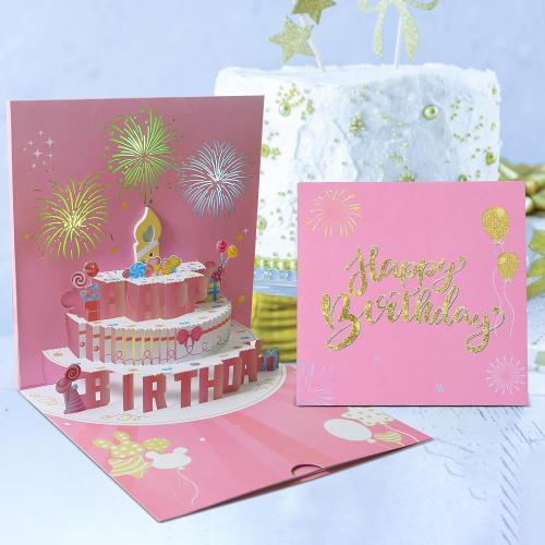 Musical, Firework, 3D Popup Birthday Cards with Light and Music, Blowable, Plays Hit Song 'Happy Birthday', for Women, Men and Kids