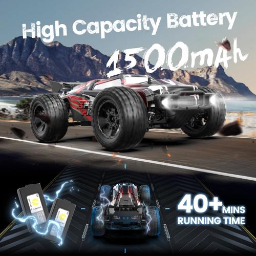 DEERC 9206E DIY Extra Shell 1:10 Scale Large RC Cars,48  KM/H Hobby Grade High Speed Remote Control Car for Adults Boys,All Terrain 4WD 2.4GHz Off Road Monster RC Truck with 2 Battery for 40  Min Play