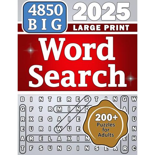 BIG 4850 Word Search Large Print for Adults: 200  Puzzles (Happy Puzzling!)