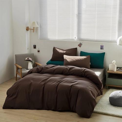 Houseri Brown Queen Comforter Set, 3 Pieces Mocha Bedding Chocolate Comforters Queen Size Teen Boys Men Coffee Color Chestnut Comfy Soft Vintage Deep Brown Fluffy Warm Farmhouse Bed Quilts Sets Queen