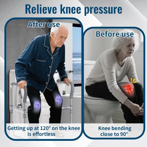 Raised Toilet Seat for Seniors with Handles - 3.5in Elevated Toilet Seat Risers, Elevated Toilet Safety Seat with Adjustable Width & Height, Ideal for Elderly, Pregnant & Handicapped (with Lid)