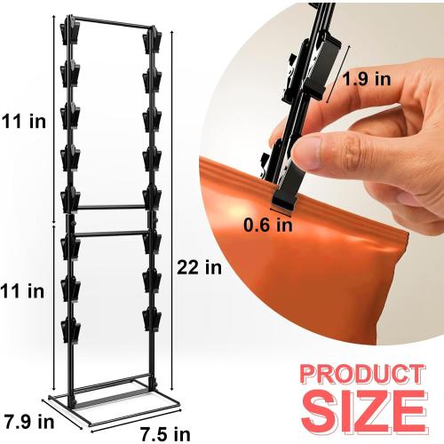 Chip Rack Display Stand, Potato Chip Rack Bag Holder with 28 Clips