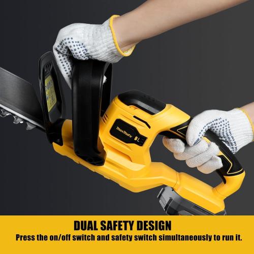 Yellow 22 MaxMore Cordless Hedge Trimmer, Compatible with DeWALT 20V Max Battery (Tool Only) Electric Brushless Hedge Shear with 22-Inch Blade & 1500RPM Speed & Safety Lock, Lightweight & Handheld for Lawn Yard