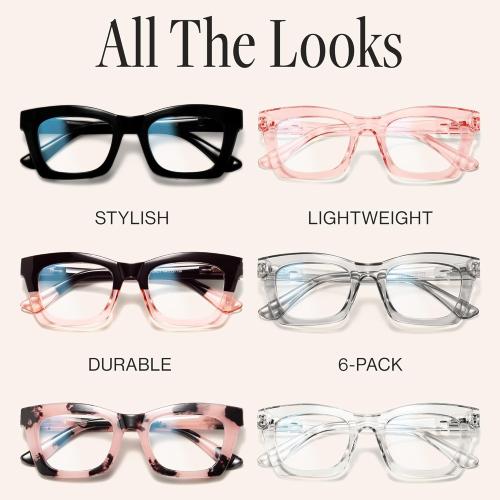 CCVOO Reading Glasses for Women, Stylish Eyeglasses, Blue Light Readers for Women, Computer Eye Glasses, Cheaters