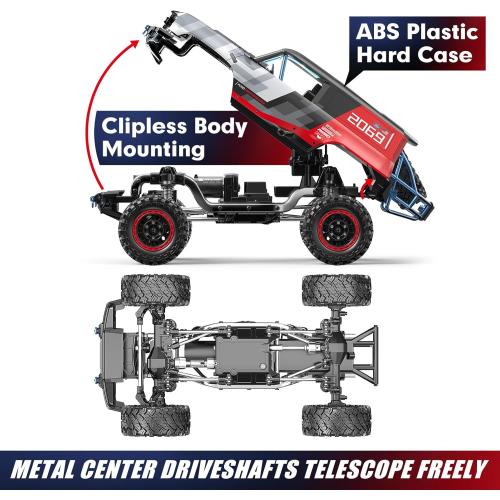 MJX H12P 1/12 Ford Bronco R Brushless RC Crawlers for Adults, Waterproof 4X4 Off-Road RC Rock Trucks with Portal Axles, Hard Case Licensed Remote Control Truck, RTR All Terrain RC Cars with 2 Battery