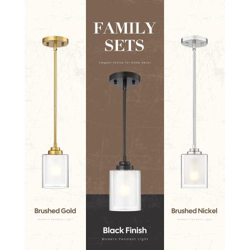 TENGXIN Modern Pendant Light, Matte Black Pendant Lights Kitchen Island,Farmhouse Pendant Lighting for Dining Room Bedroom Bar Office,TXPLBK02