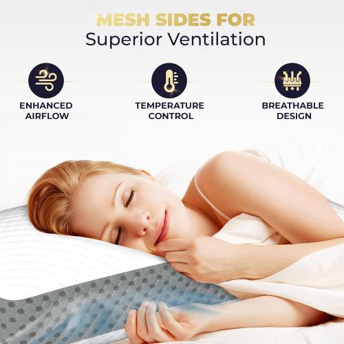 Memory Foam Pillow, Neck Pain Relief, for Neck and Shoulder Pain, Neck, Side Sleeper, Cervical Pillow,