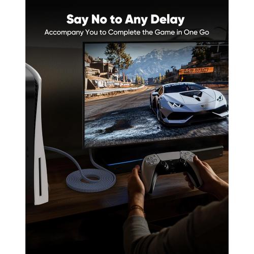 Snowkids Cat 8 Ethernet Cable 10 FT, Braided Heavy Duty High Speed Internet/LAN/Network Cable, 40Gbps 2000Mhz, Indoor and Outdoor Flat Patch Cord RJ45 Connector for Gaming, PC, Modem, Router