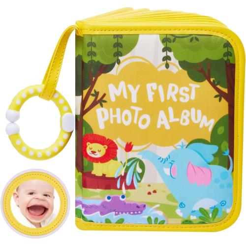 Lilian&Gema Baby's My First Photo Album – Soft Photo Album for Baby with Adorable Design, Holds 17 4x6 Pictures, Perfect Baby Photo Albums for Newborn, Toddler & Kids(Elephant)