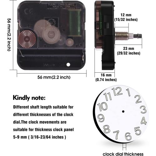 12888 High Torque Clock Mechanism Replacement, 23mm Long Shaft
