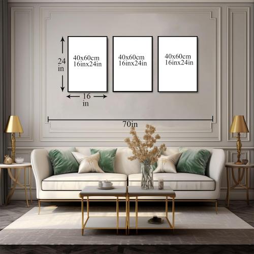 Bwodke Framed Wildflower Wall Art Colorful Botanical Floral Poster Canvas Prints Set of 3 Minimalist Watercolor Flower Pictures Vintage Farmhouse Decor Painting Bedroom Bathroom Living Room 16x24