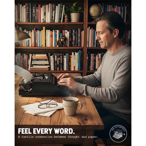 Vintage Typewriter - Portable Manual Typewriter, The Retro Typewriter for Creative Writing, Ideal Gift for Word Processor Enthusiasts
