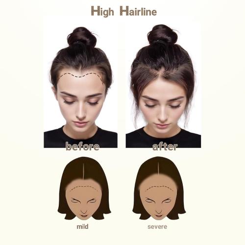 Frontal Hairpiece for Women Natural Black Hair Extension Hairline Loss Straight Tape in Human Hair Toppers Replacement Toupee (0.78x6.3, 6, Natural Black)