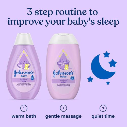 Johnson's Bedtime Baby Bath with Soothing NaturalCalm Aromas, Hypoallergenic & Tear-Free Liquid Baby Bath Formula, No Parabens, Sulfates, Dyes, or Phthalates, 13.6 fl. oz